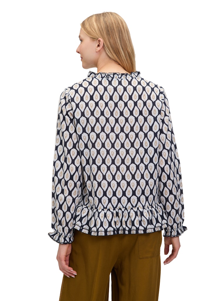 Cartoon Damen Blusen Blue/Nature