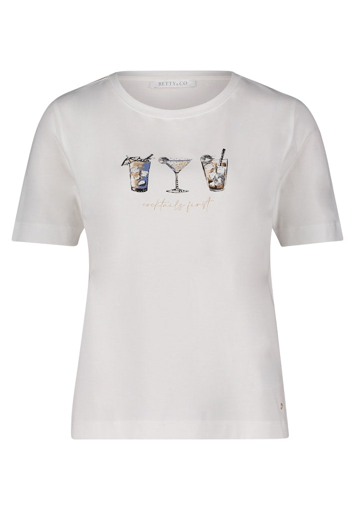 Betty & Co Damen T-Shirts Patch Cream/Bro