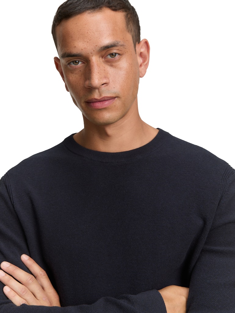 Tom Tailor Herren Pullover Knitted Navy Me