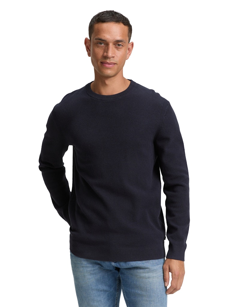 Tom Tailor Herren Pullover Knitted Navy Me