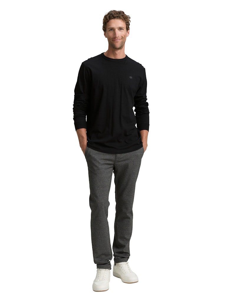 Tom Tailor Herren T-Shirts lang Black
