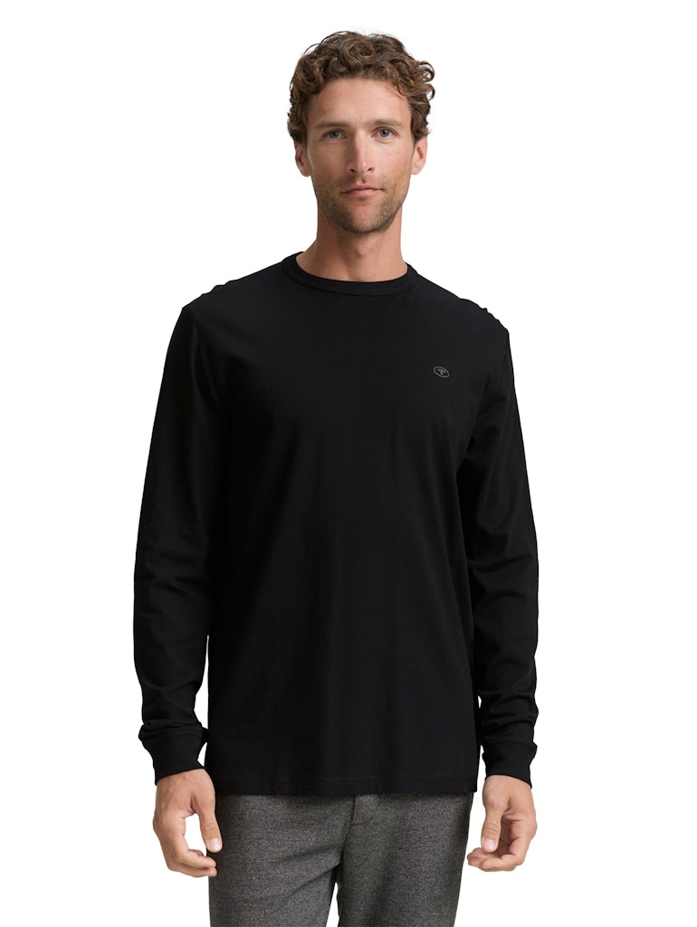 Tom Tailor Herren T-Shirts lang Black