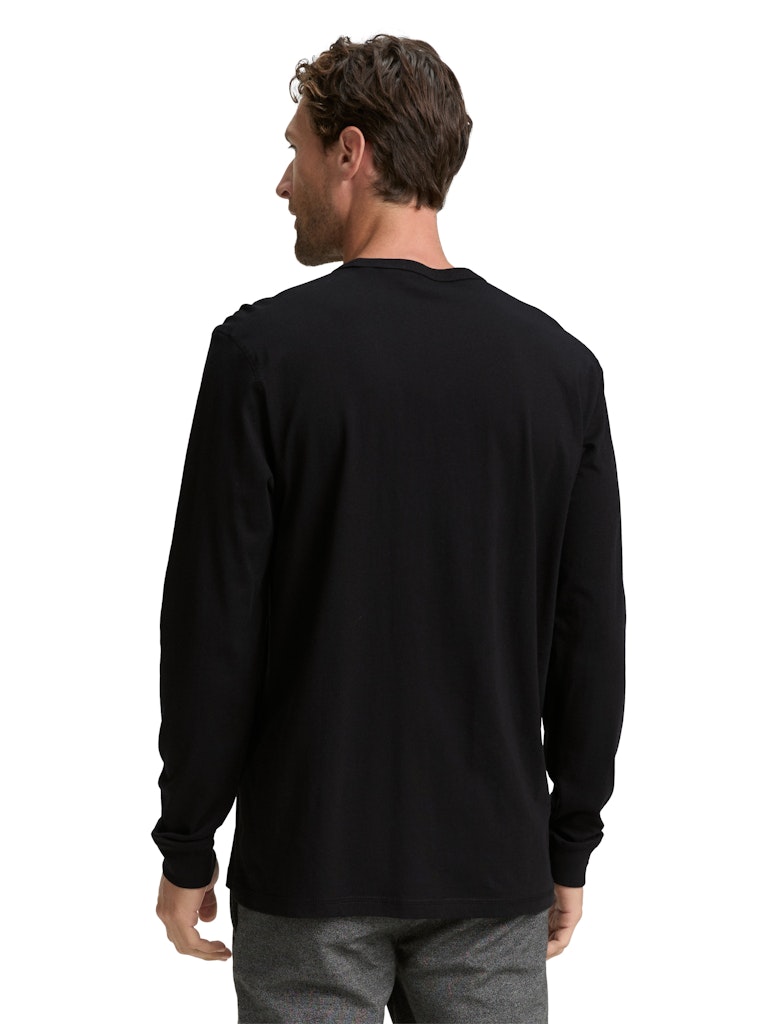 Tom Tailor Herren T-Shirts lang Black