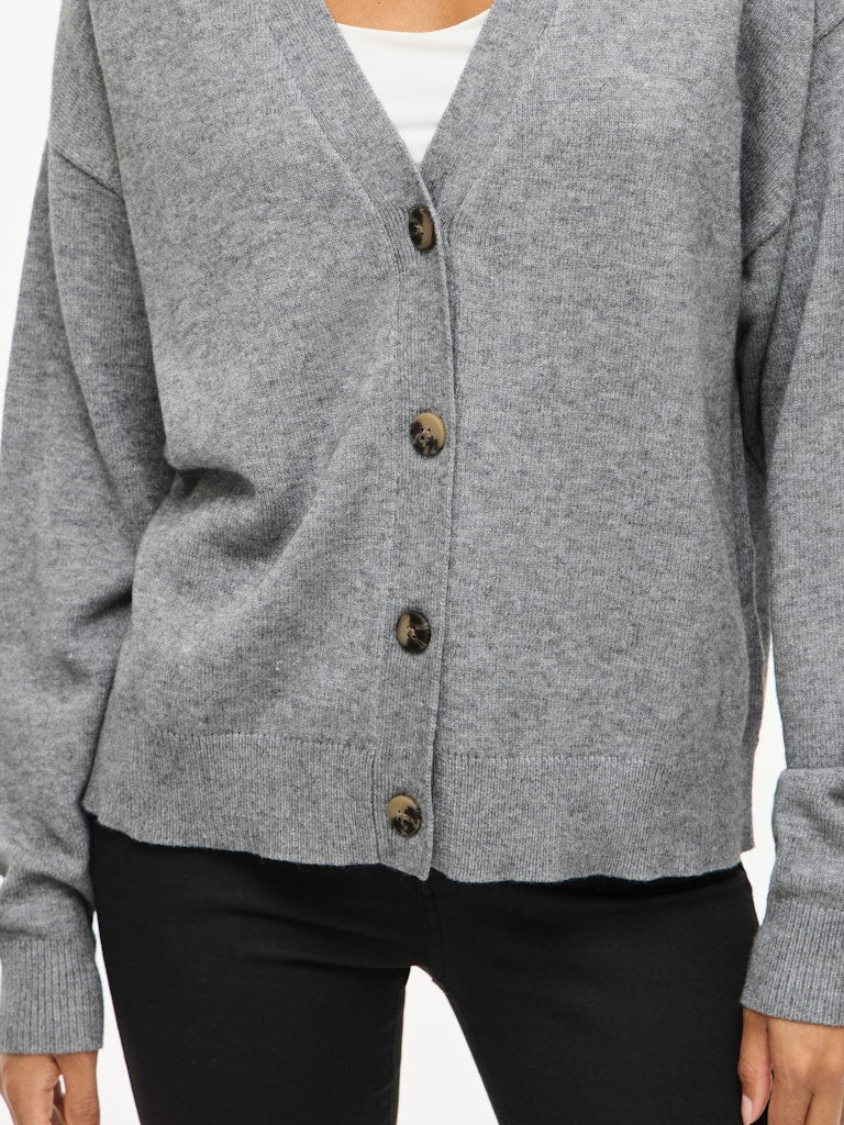 Vila Damen Strickjacken Medium Grey Mel