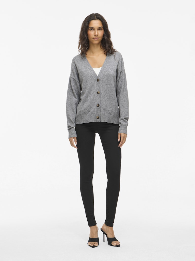 Vila Damen Strickjacken Medium Grey Mel