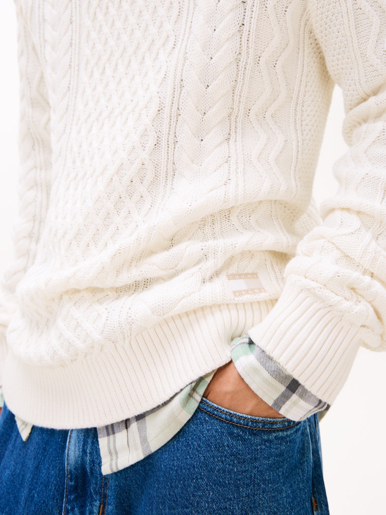 Tommy Jeans Herren Pullover K White