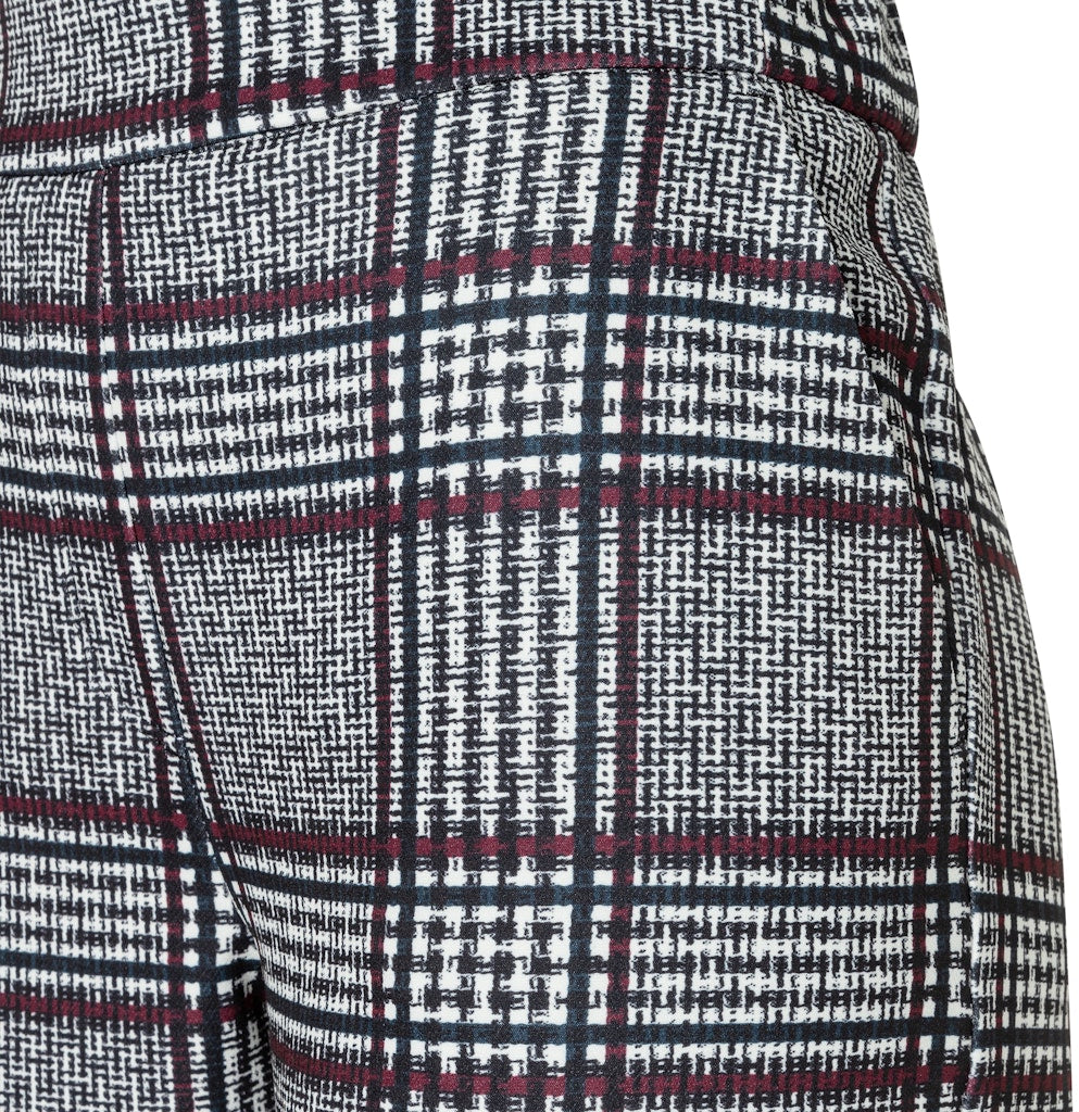 Mac Damen Hosen Burgundy Check