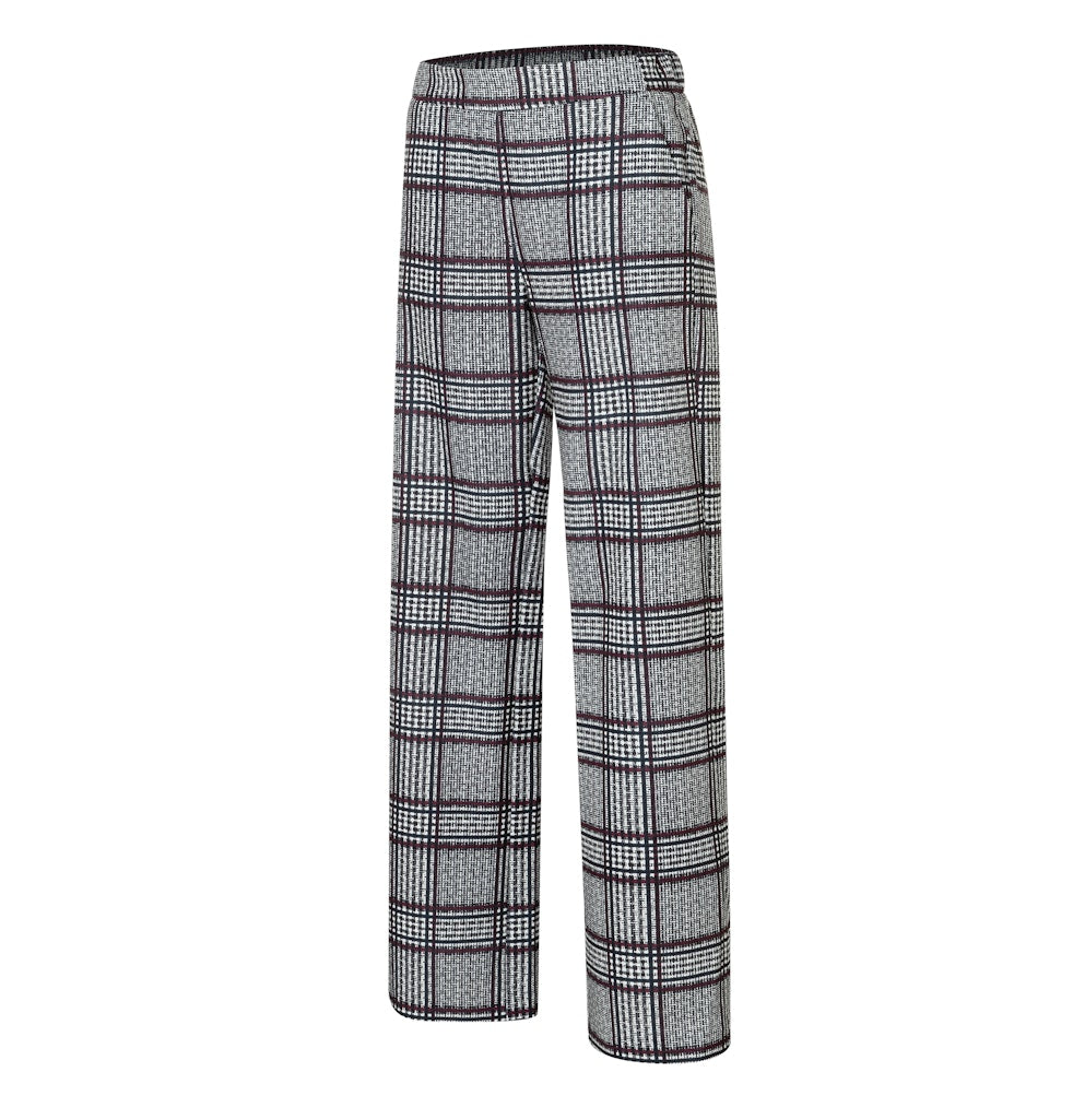 Mac Damen Hosen Burgundy Check