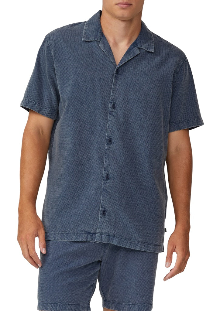 QS by S.Oliver Herren Hemden kurz Blue