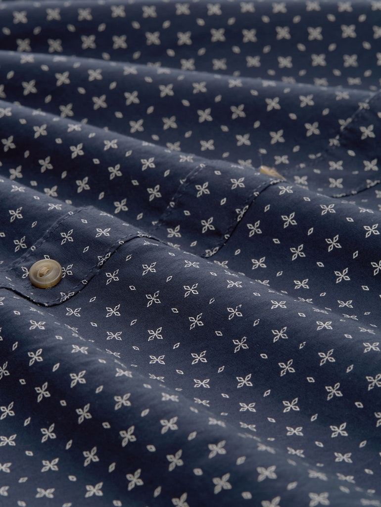 Tom Tailor denim Herren Hemden lang Navy White Mini