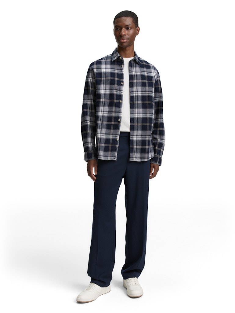 Tom Tailor denim Herren Hemden lang Navy Check
