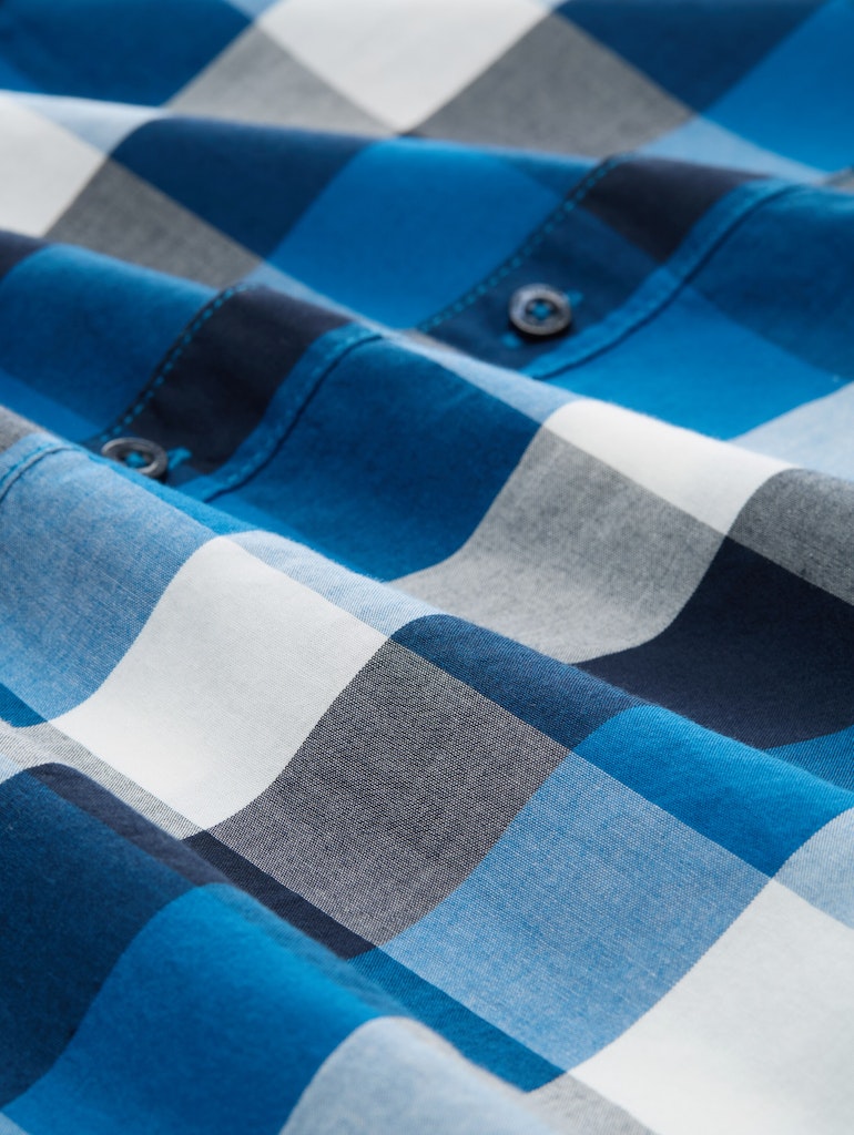 Tom Tailor Herren Hemden kurz Blue Big Check