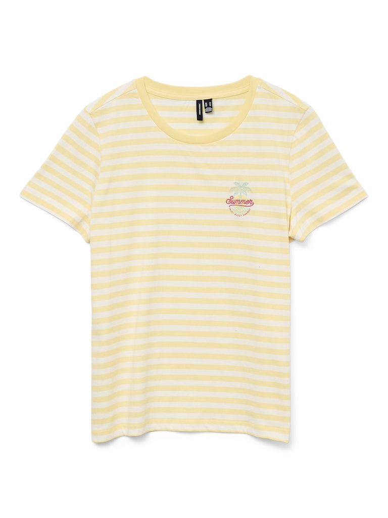 Vero Moda Damen T-Shirts Pale Banana/Sno