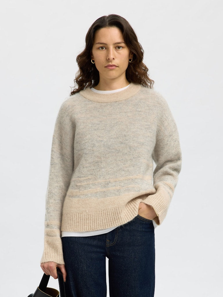 Selected Femme Damen Pullover Light Grey Mela
