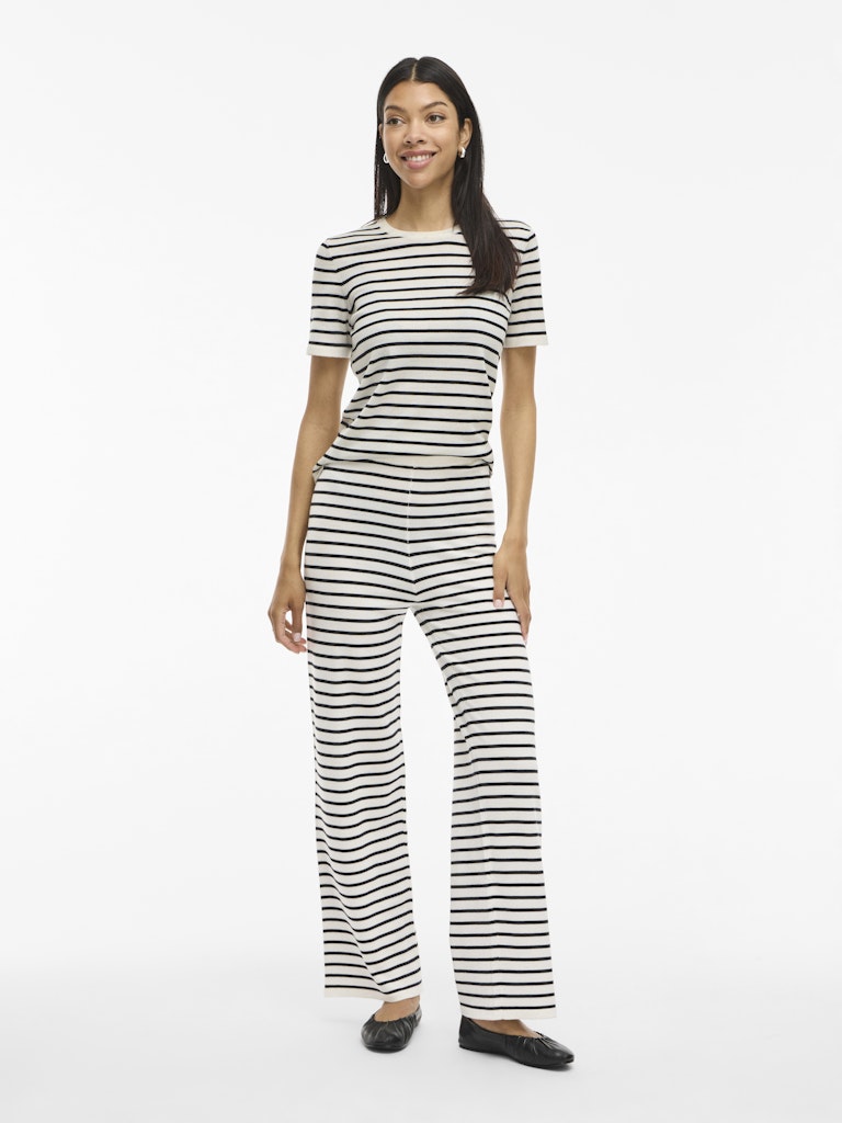 Vila Damen Hosen Cloud Dancer/Bl