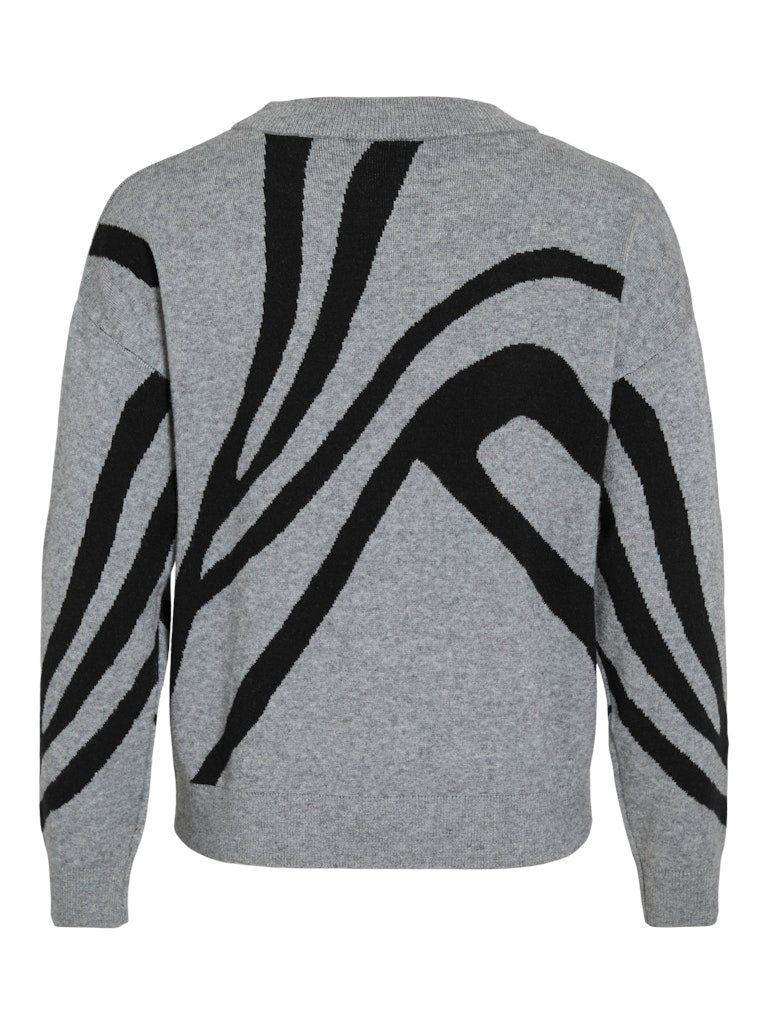 Vila Damen Pullover Medium Grey Mel