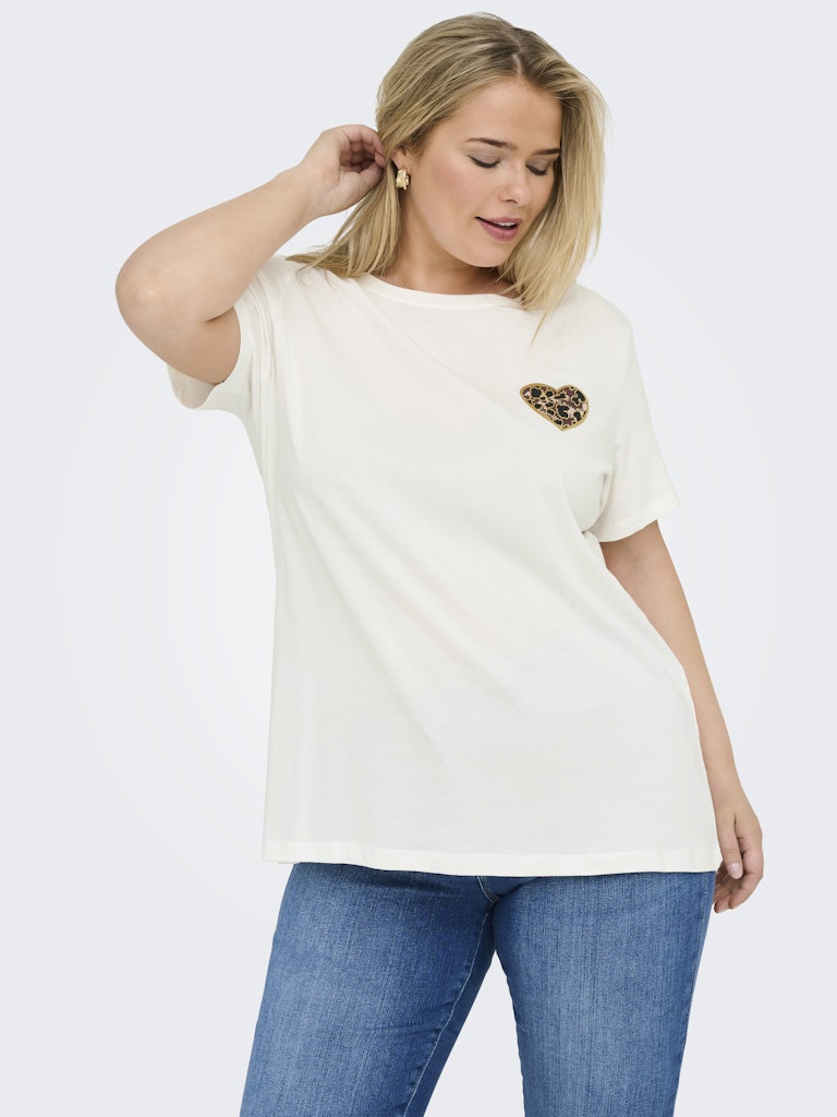 Only Caramkoma Damen T-Shirts Cloud Dancer/Le