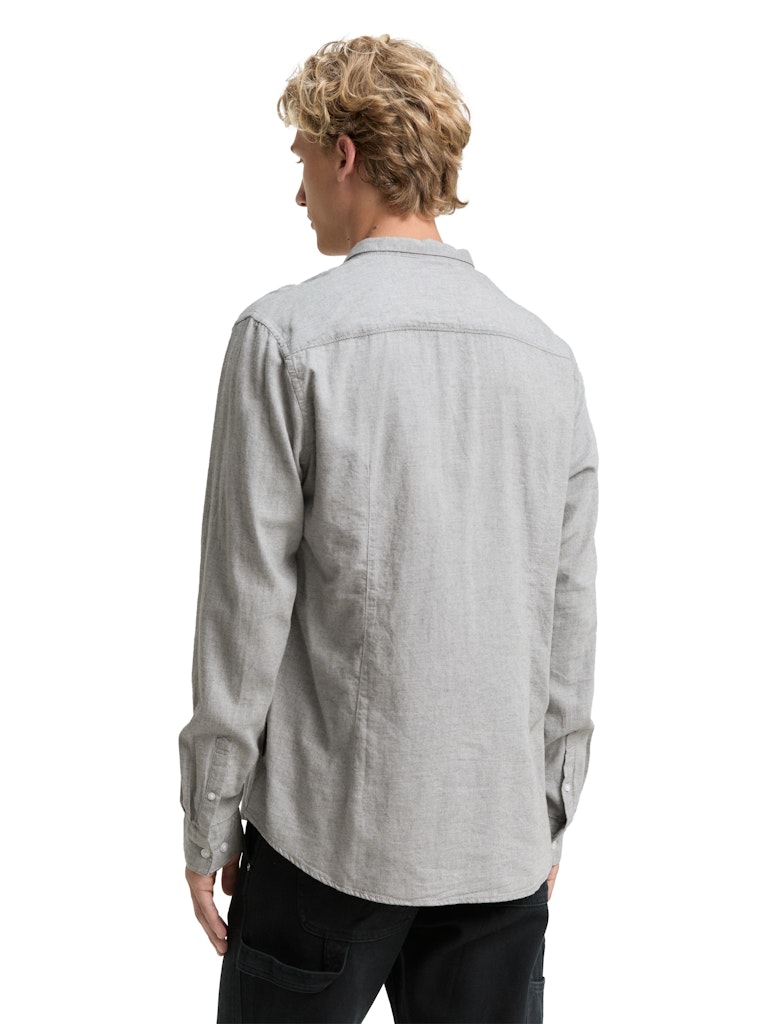 Tom Tailor denim Herren Hemden lang Greyish Grey Me