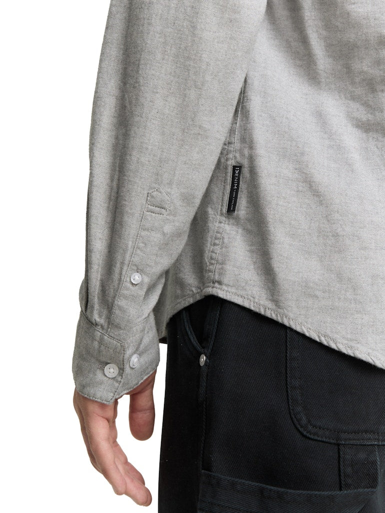 Tom Tailor denim Herren Hemden lang Greyish Grey Me