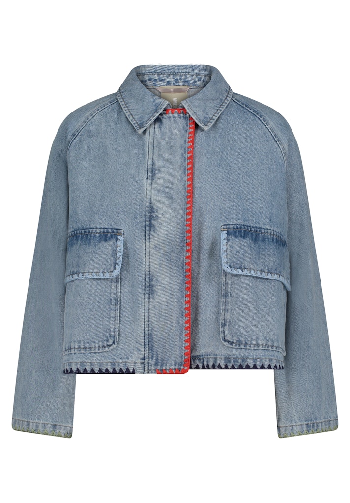 Amber & June Damen Jeansjacken  Middle Blu