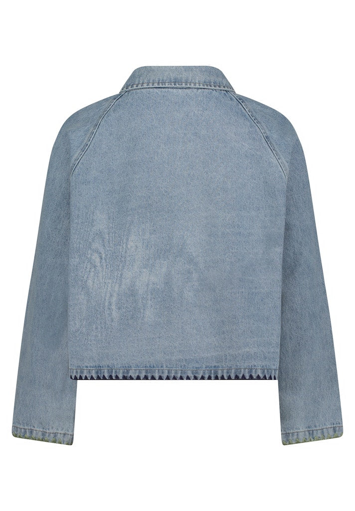 Amber & June Damen Jeansjacken  Middle Blu