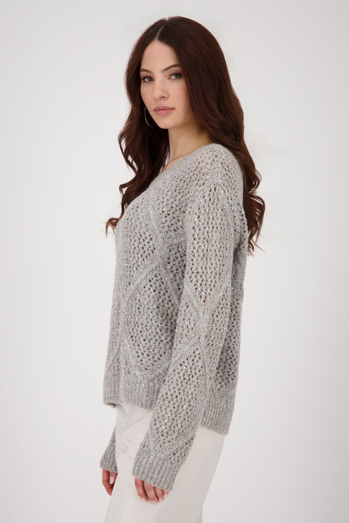 Monari Damen Pullover  Greige