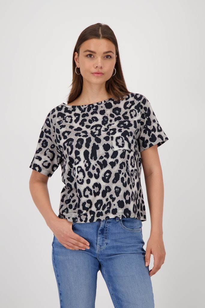 Monari Damen T-Shirts Greige Gemuster