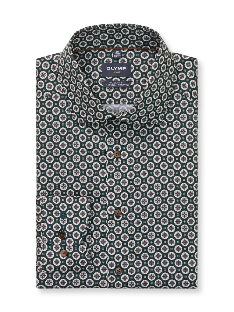 Olymp Herren Hemden lang  Dunkelgrõn