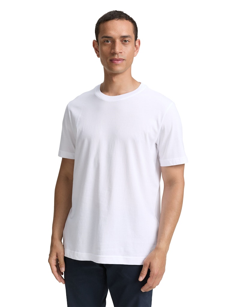 Tom Tailor Herren T-Shirts kurz White