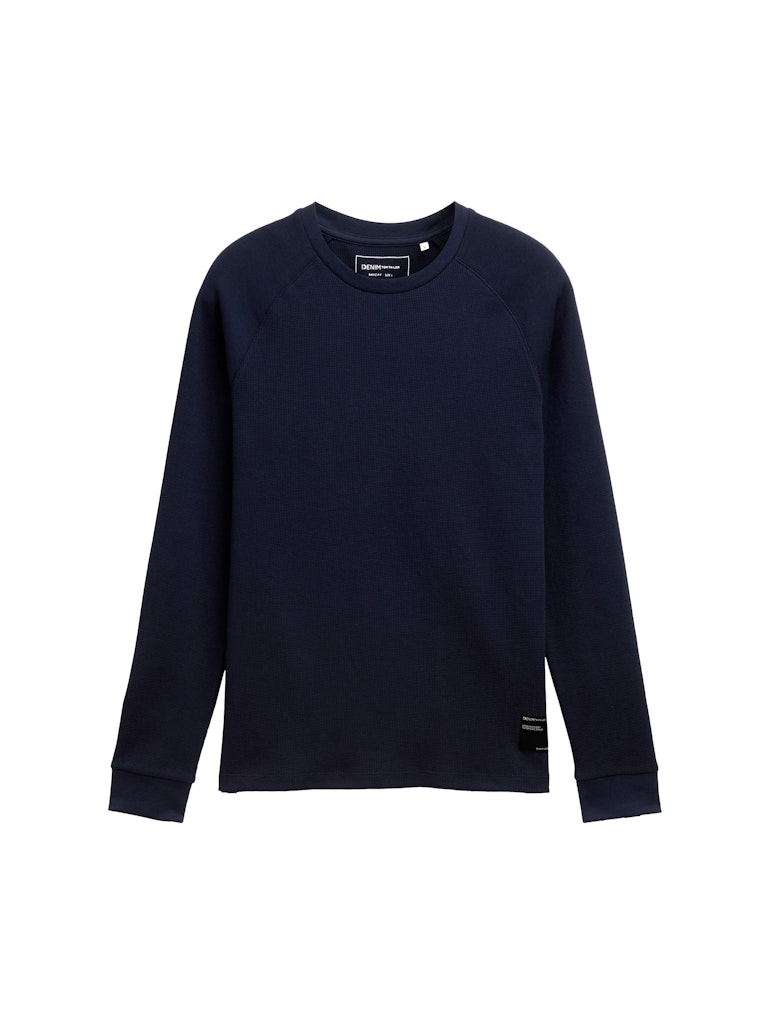 Tom Tailor denim Herren T-Shirts lang Sky Captain Blu