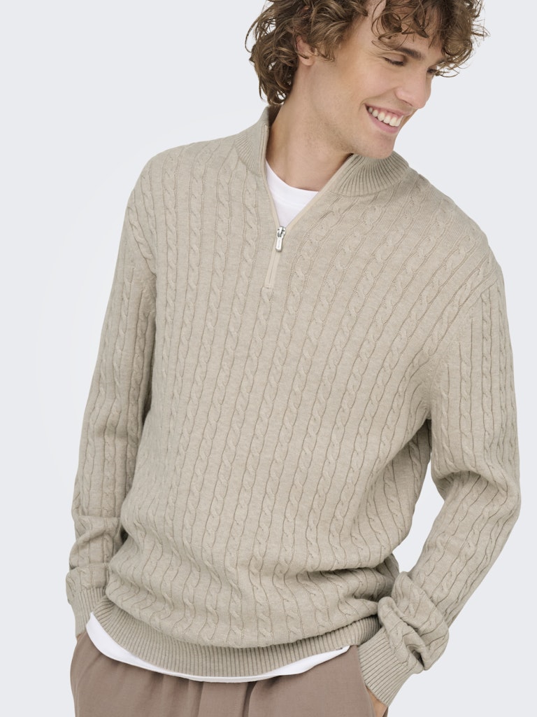 Only & Sons Herren Sweatshirts Oatmeal/Melange
