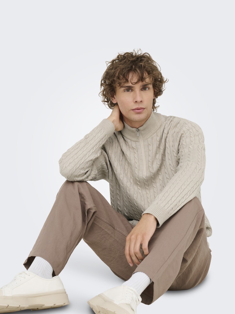 Only & Sons Herren Sweatshirts Oatmeal/Melange