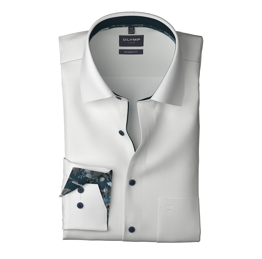 Olymp Herren Hemden lang  Weiss