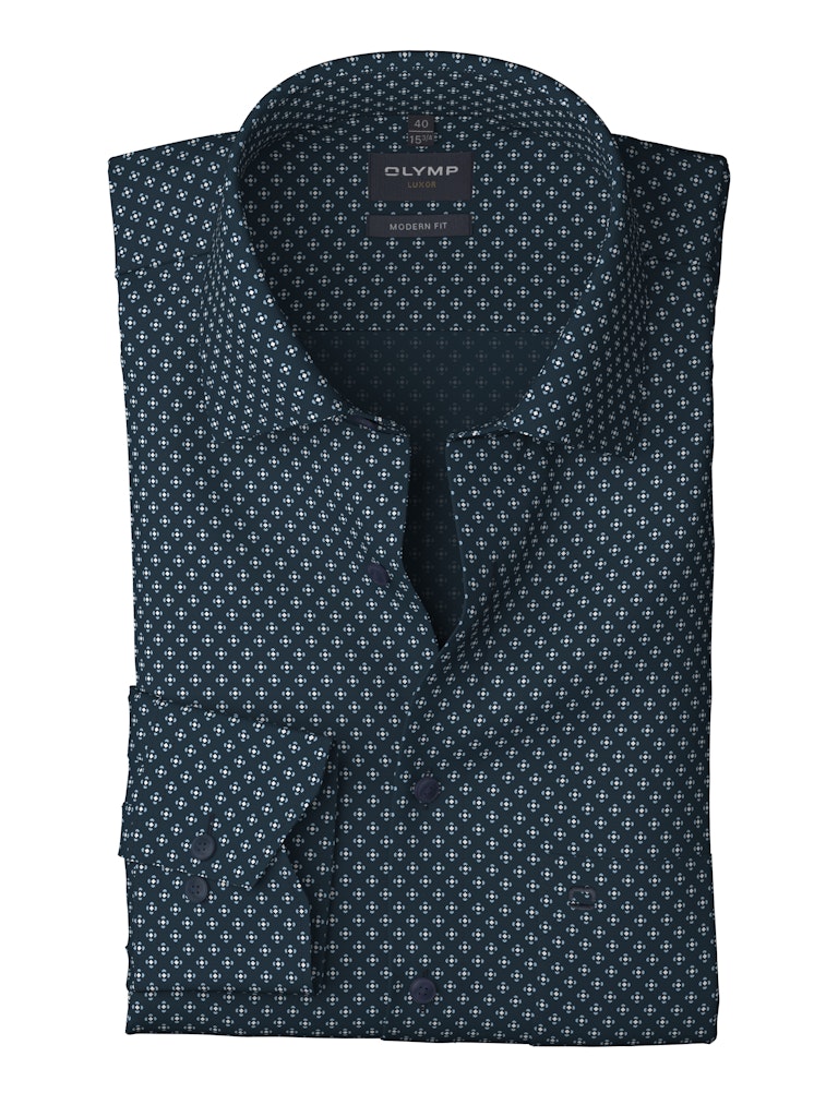 Olymp Herren Hemden lang  Marine