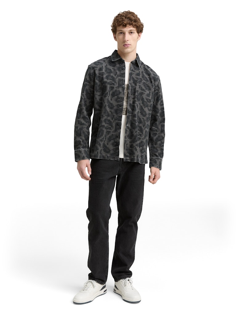 Tom Tailor denim Herren Hemden lang Night Grey Big