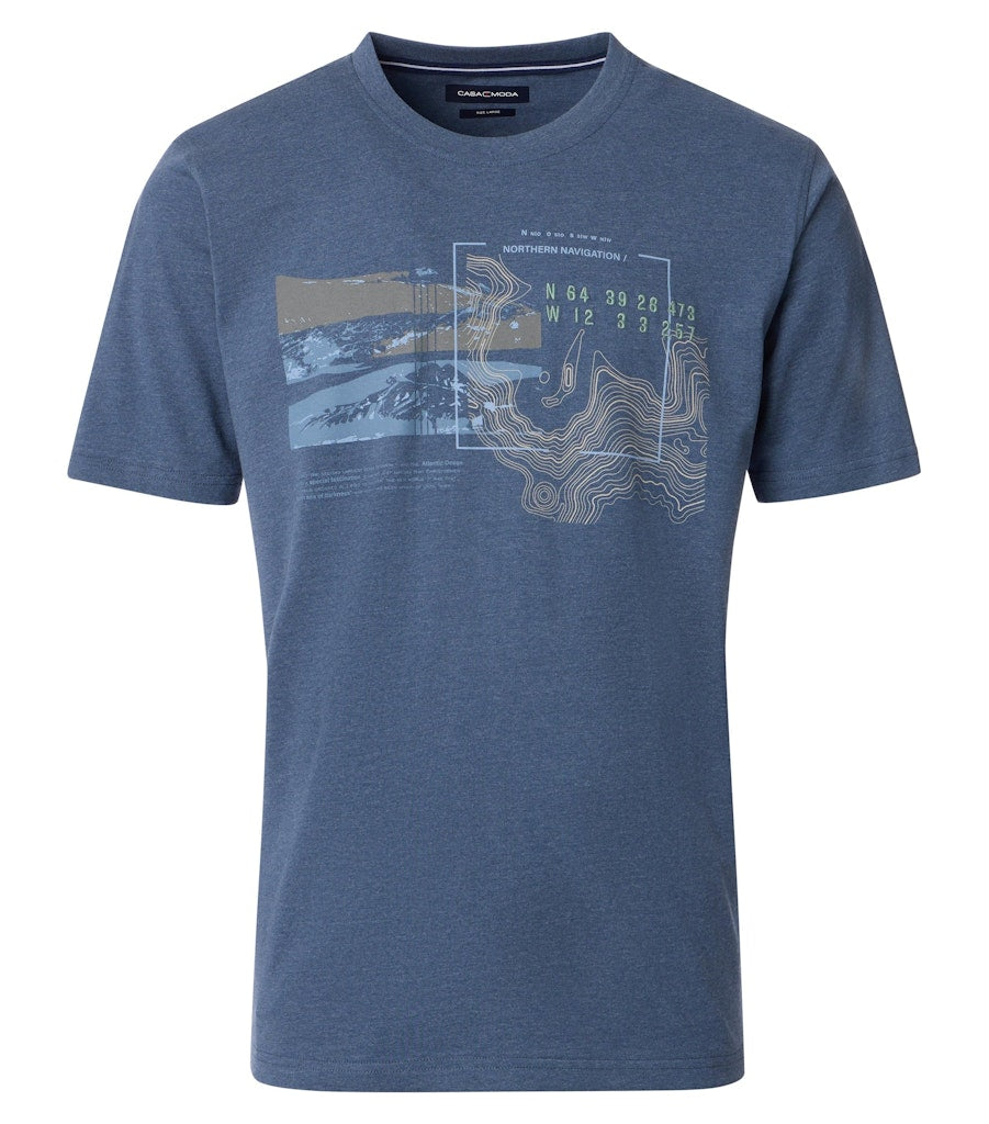 Casa Moda Herren T-Shirts kurz  Blau