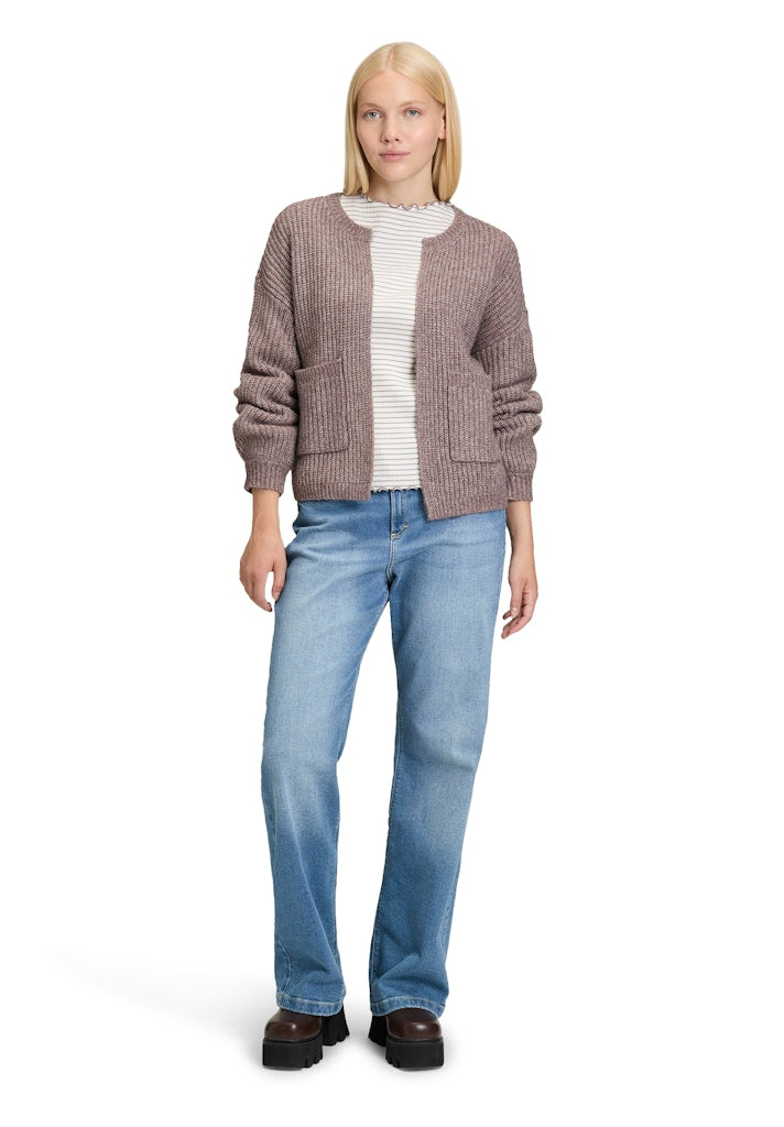 Cartoon Damen Strickjacken Dark Aubergine