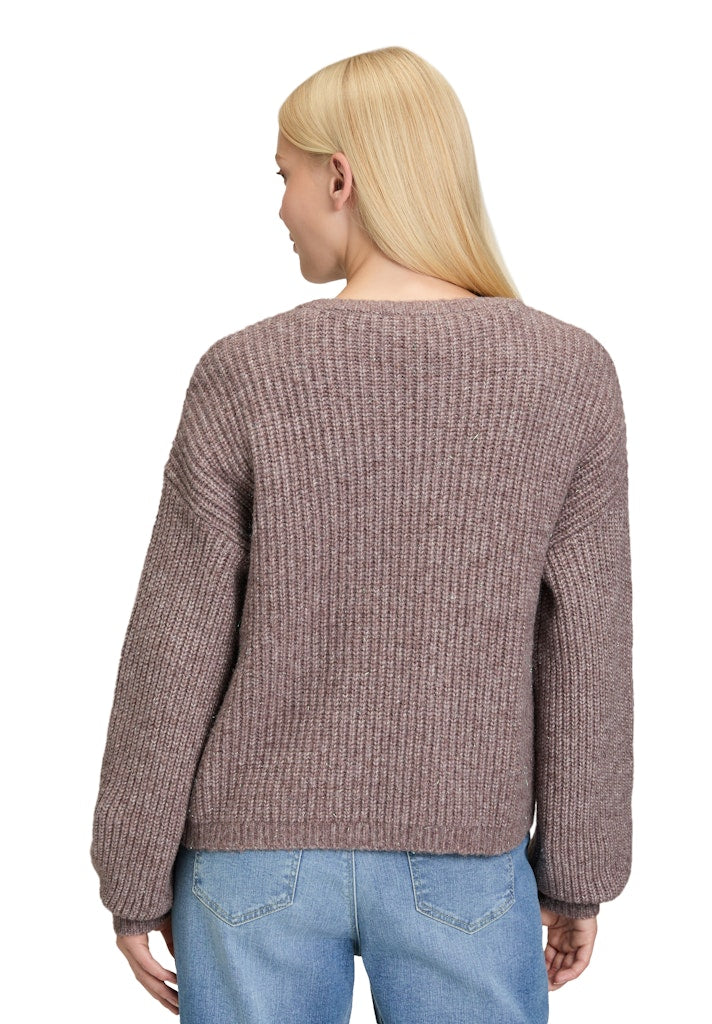 Cartoon Damen Strickjacken Dark Aubergine
