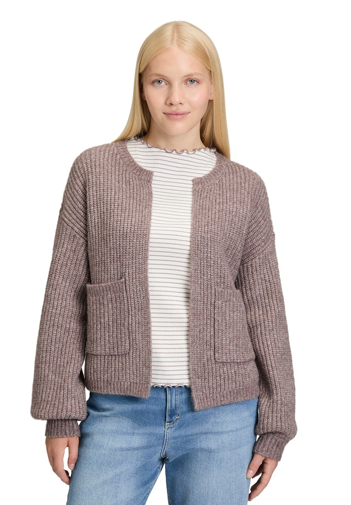 Cartoon Damen Strickjacken Dark Aubergine