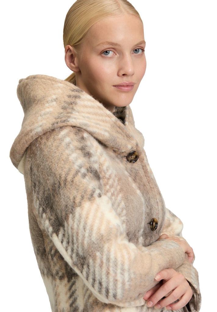 Amber & June Damen Mantel  Cream/Taup