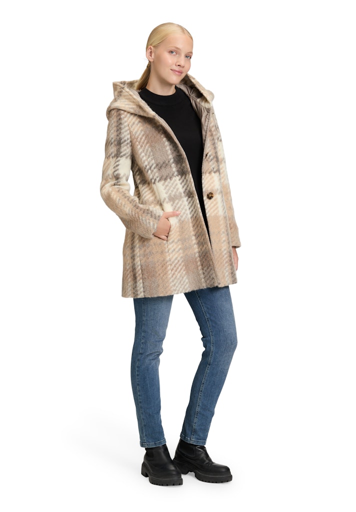 Amber & June Damen Mantel  Cream/Taup
