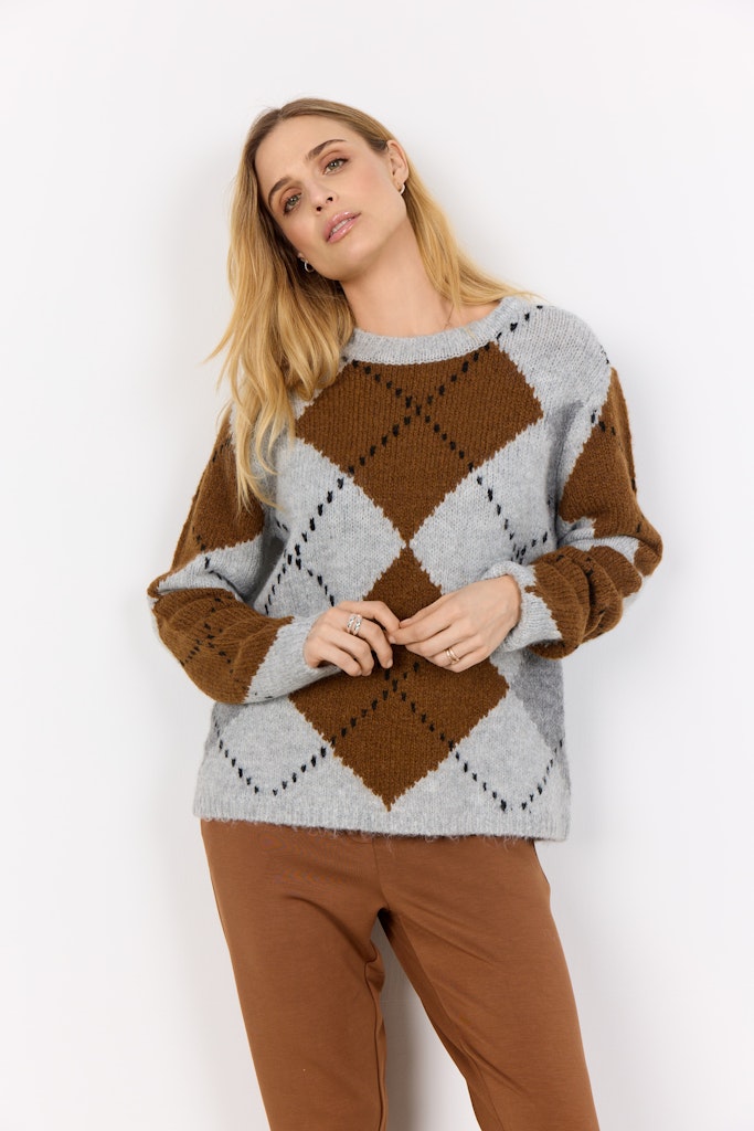 Soya Concept Damen Pullover Lt Grey Melange
