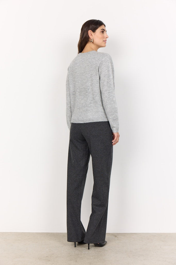 Soya Concept Damen Strickjacken Lt Grey Melange