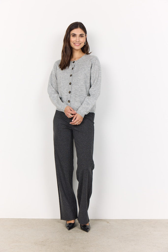 Soya Concept Damen Strickjacken Lt Grey Melange