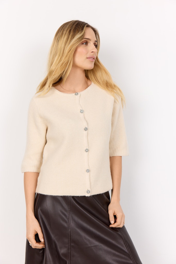 Soya Concept Damen Strickjacken Cream Melange