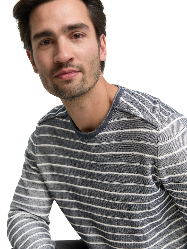 Tom Tailor Herren Pullover Offwhite Navy S