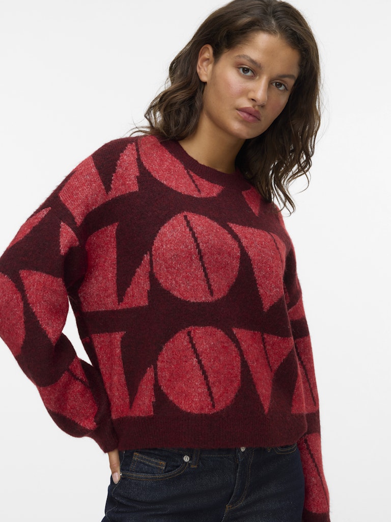 Vero Moda Damen Pullover Syrah/W. Ribbon