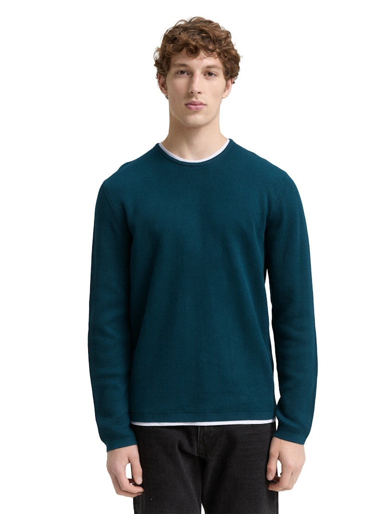 Tom Tailor denim Herren Pullover Deep Pond Green