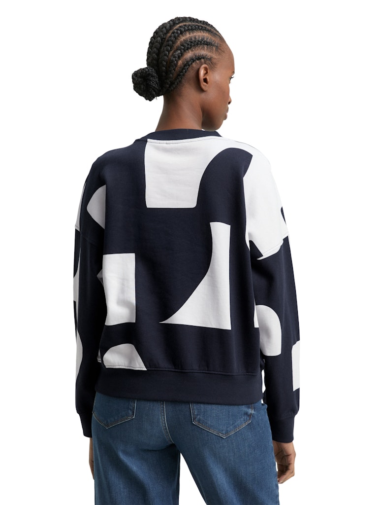 Tom Tailor denim Damen Sweatshirts Navy White Big