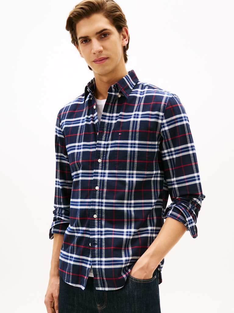 Tommy Hilfiger Herren Hemden Mu Blue